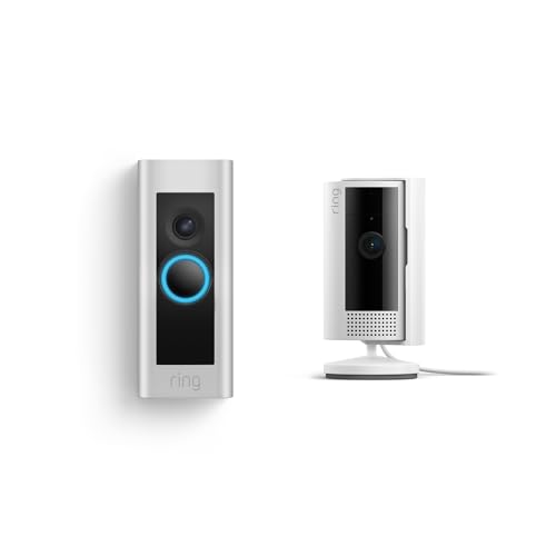 Ring Wired Doorbell Plus with Ring Indoor Cam, White