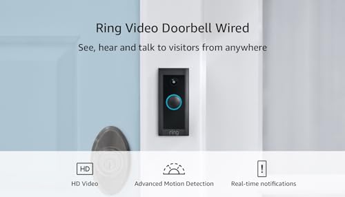 Ring Video Doorbell Wired (newest model), Use Two-Way Talk, advanced motion detection, HD camera and real-time alerts to monitor your front door (wiring required)