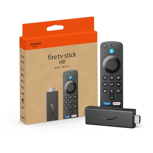 Amazon Fire TV Stick HD (newest model), free and live TV, Alexa Voice Remote, smart home controls, HD streaming