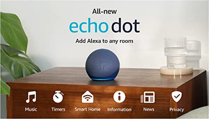 Amazon Echo Dot (newest model), With bigger vibrant sound, helpful routines and Alexa, Glacier White