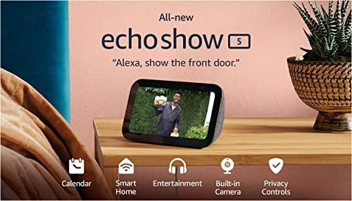 Amazon Echo Show 5 (newest model), Smart display with 2x the bass and clearer sound, Cloud Blue