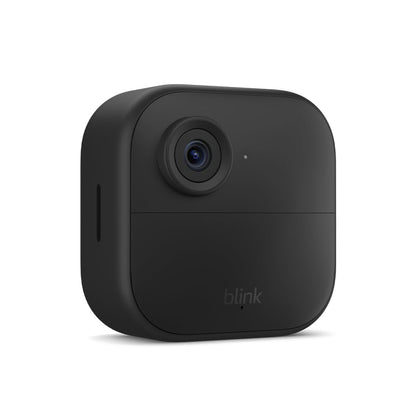 Blink Outdoor 4 (newest model), Wire-free smart security camera, two-year battery life, two-way audio, HD live view, enhanced motion detection, Works with Alexa – 3 camera system