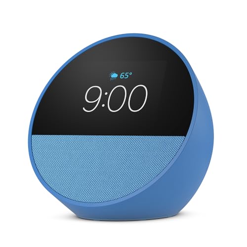 All-new Amazon Echo Spot (newest model), Great for nightstands, offices and kitchens, Smart alarm clock with Alexa, Black