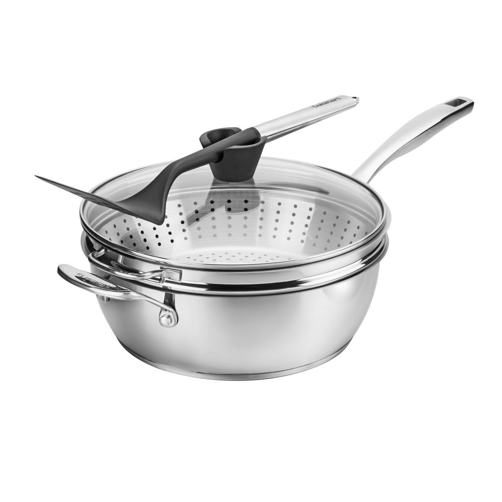 Cuisinart Preferred Pan 4-Pc Set - Stainless Steel (4.5 Qt. Multi-Purpose Pan w/Cover, Steamer, Slotted Turner)