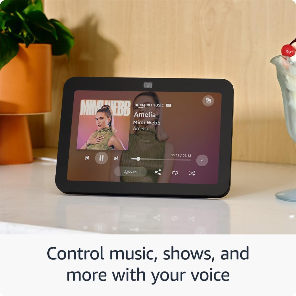 Amazon Echo Show 8 (newest model), With Spatial Audio, Smart Home Hub, and Alexa, Charcoal