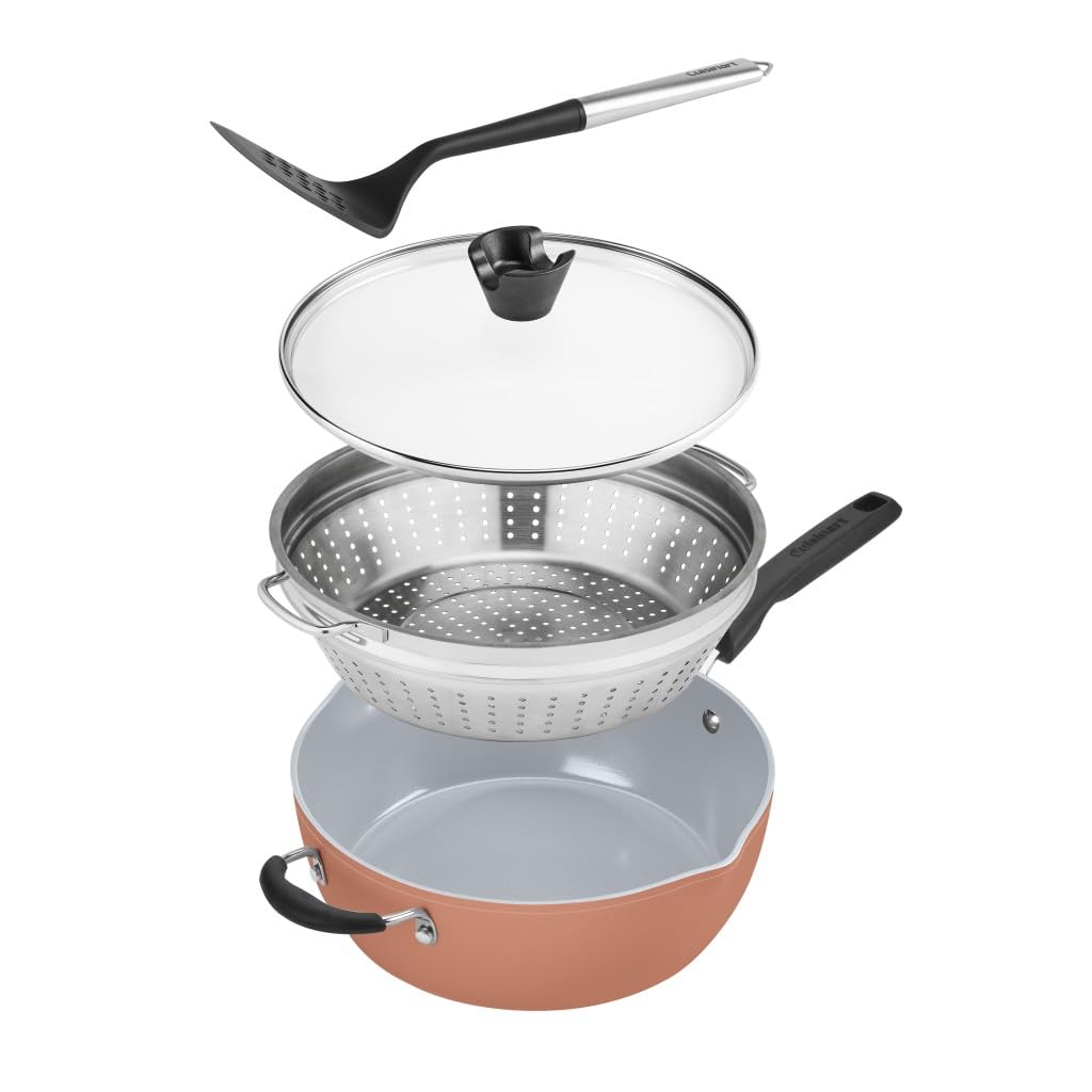 Cuisinart Preferred Pan 4-Pc Set - Sienna Sky (4.5 Qt. Multi-Purpose Pan w/Cover, Steamer, Slotted Turner)