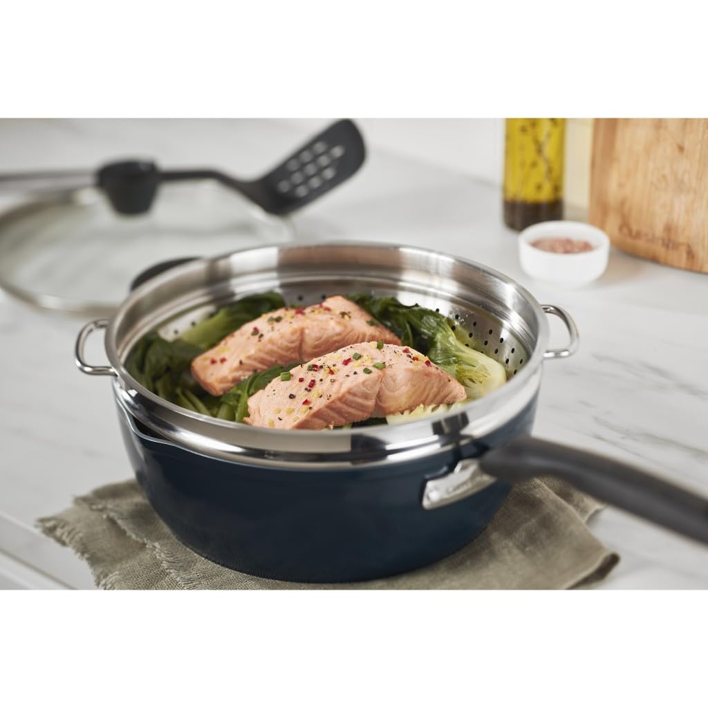 Cuisinart Preferred Pan 4-Pc Set - Nouveau Navy (4.5 Qt. Multi-Purpose Pan w/Cover, Steamer, Slotted Turner)