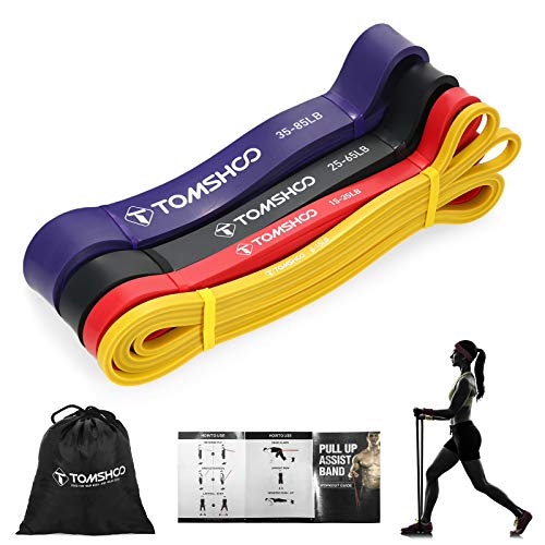 TOMSHOO Resistance Bands Set, Exercise Bands Workout Bands Elastic Bands for Exercise Pull Up Assistance Bands Fitness Bands Assist Set for Body Training, Strength, Weighted Gyms