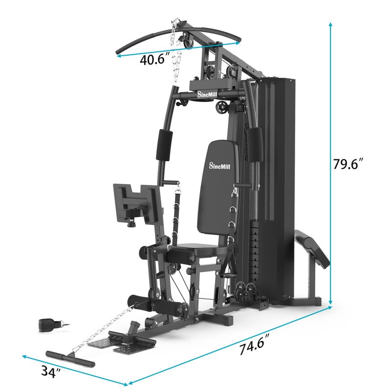 Home Gym SCM-1160 160LB Multifunctional Full Body Home Gym Equipment for Home Workout Equipment Exercise Equipment Fitness Equipment SincMill