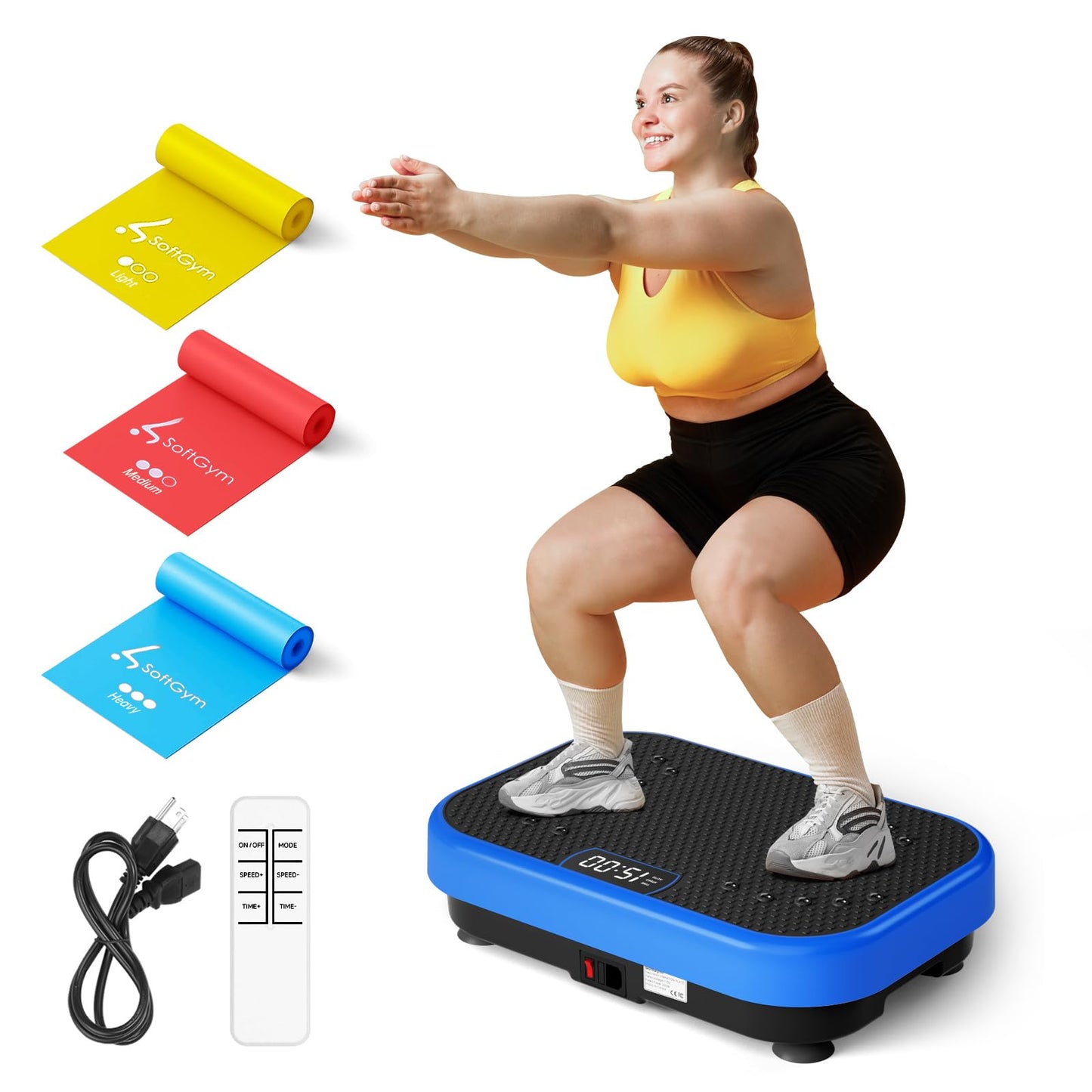 Vibration Plate Exercise Machine Shaking Board Machine for Weight Loss,SoftGym Power Vibration Plate 400 Lbs Capacity Full Whole Body Workout Vibration Platform,Waver Vibration Plate for Home Fitness