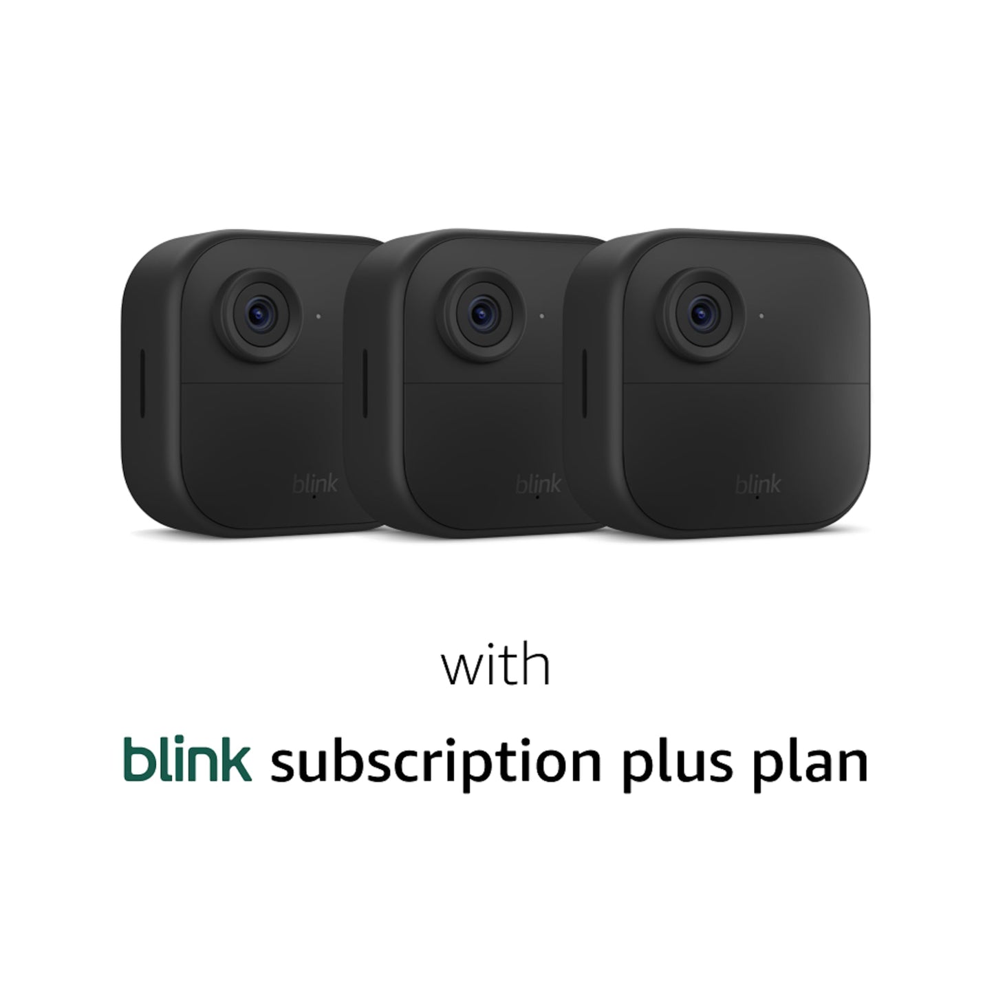 Blink Outdoor 4 (newest model), Wire-free smart security camera, two-year battery life, two-way audio, HD live view, enhanced motion detection, Works with Alexa – 3 camera system