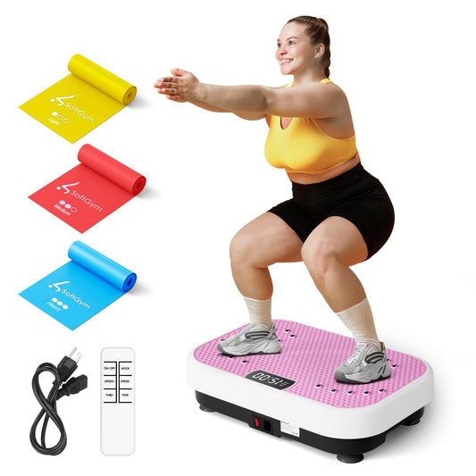 Vibration Plate Exercise Machine Shaking Board Machine for Weight Loss,SoftGym Power Vibration Plate 400 Lbs Capacity Full Whole Body Workout Vibration Platform,Waver Vibration Plate for Home Fitness