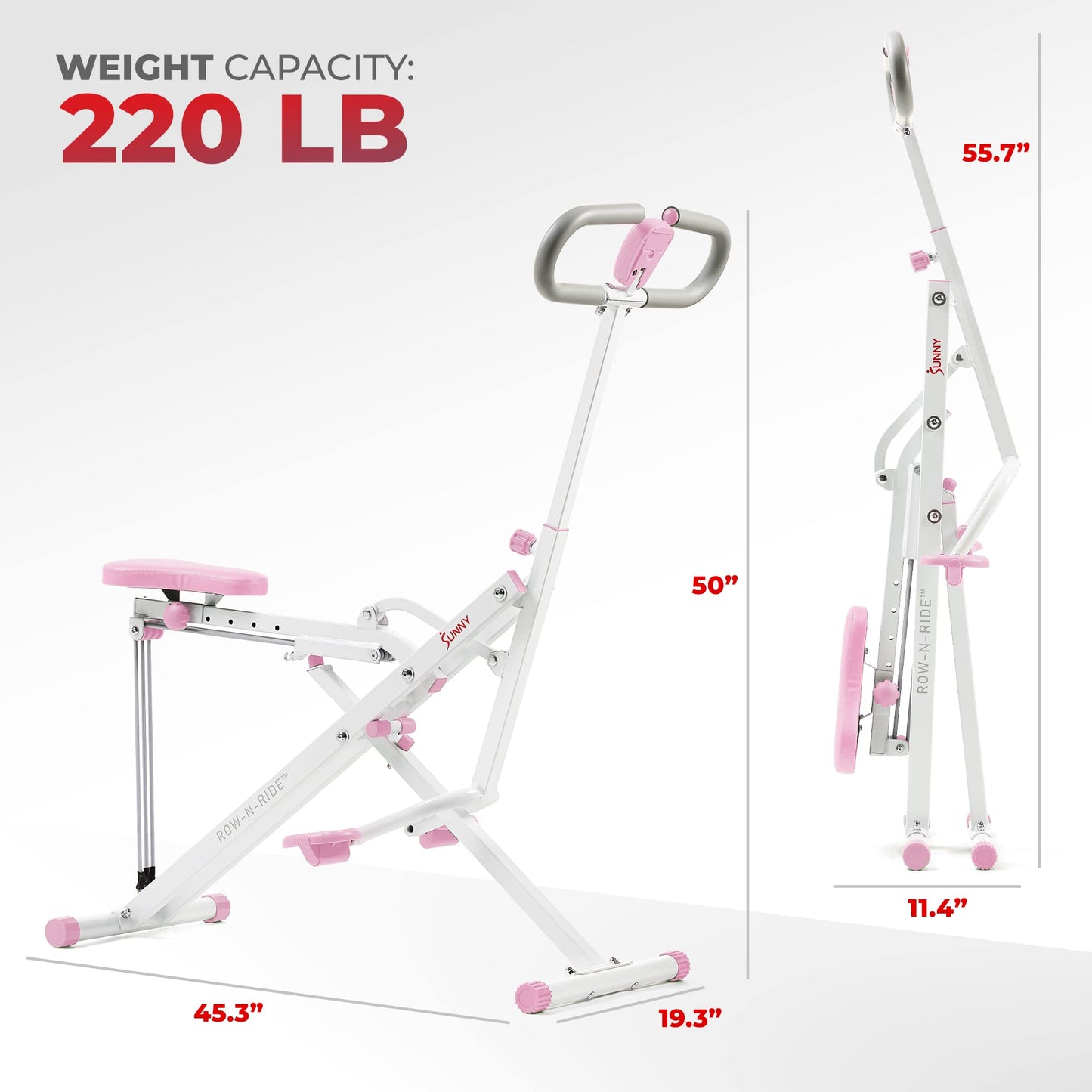 Sunny Health & Fitness Upright Row-N-Ride® Exerciser in Pink – P2100