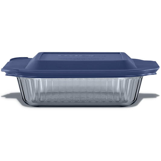 Pyrex Colors (8"x8") Tinted Glass Baking Dish with BPA-Free Lid, Oblong Bakeware Glass Pan For Casserole & Lasagna, Dishwasher, Freezer, Microwave and Pre-Heated Oven Safe, Smoke