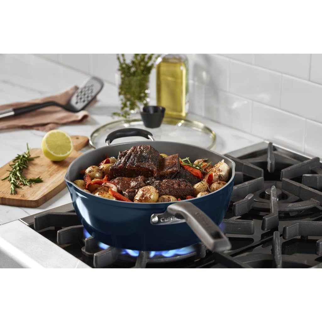 Cuisinart Preferred Pan 4-Pc Set - Nouveau Navy (4.5 Qt. Multi-Purpose Pan w/Cover, Steamer, Slotted Turner)