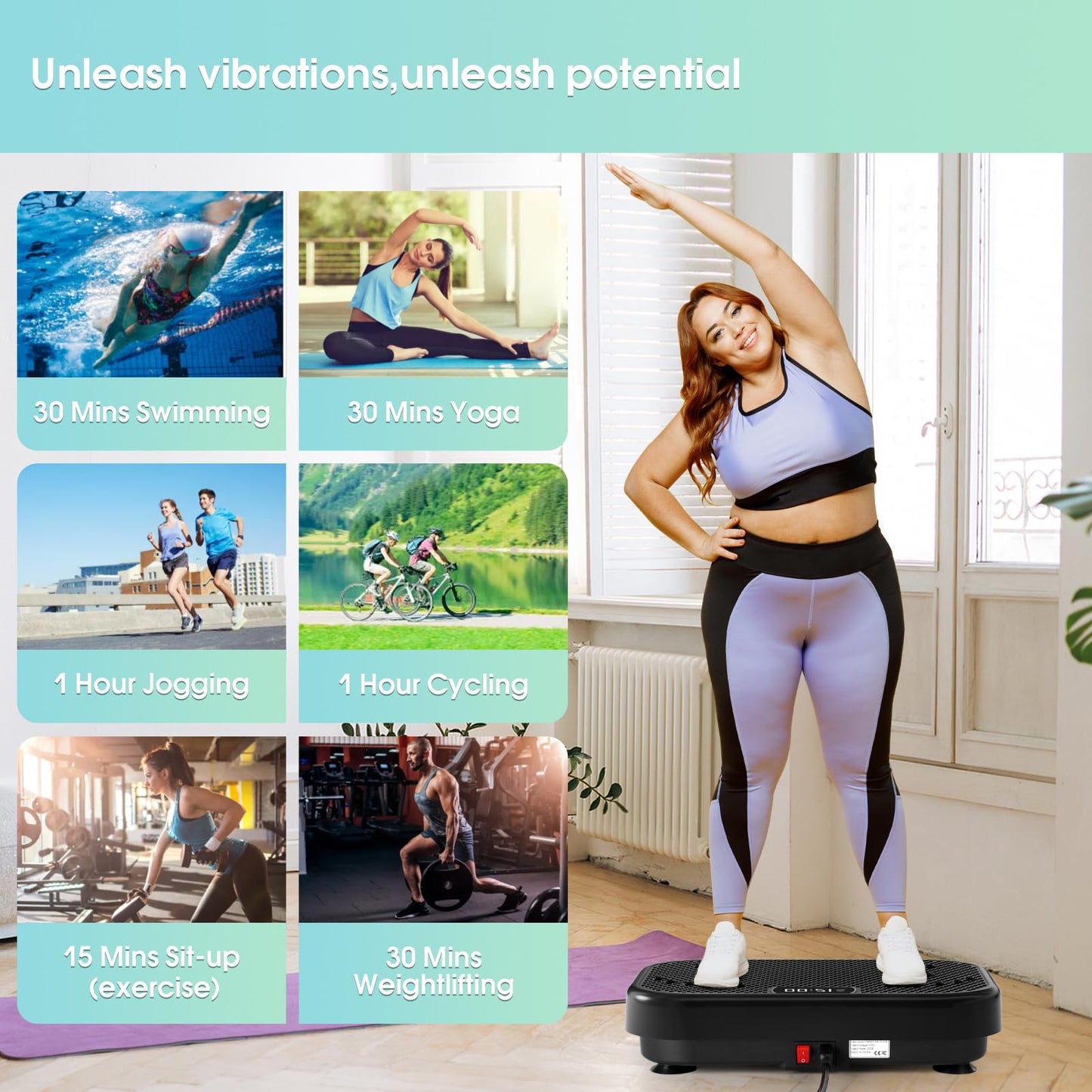 Vibration Plate Exercise Machine Shaking Board Machine for Weight Loss,SoftGym Power Vibration Plate 400 Lbs Capacity Full Whole Body Workout Vibration Platform,Waver Vibration Plate for Home Fitness