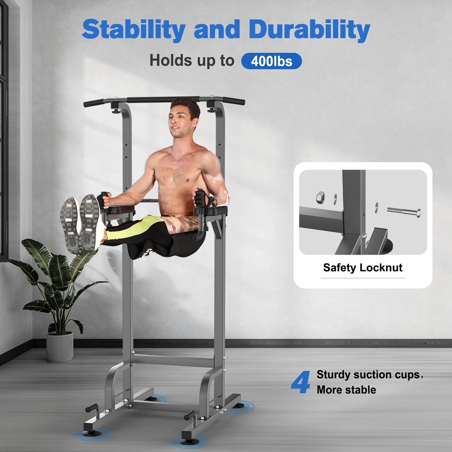 RELIFE REBUILD YOUR LIFE Power Tower Pull Up Bar Station Workout Dip Station for Home Gym Strength Training Fitness Equipment