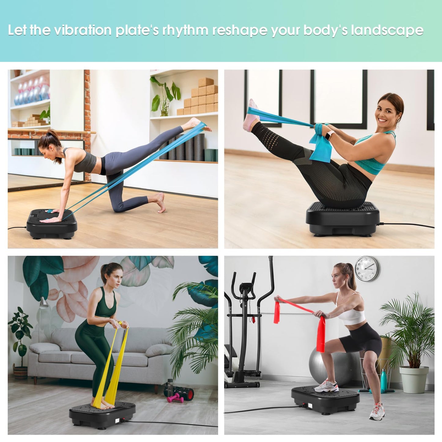 Vibration Plate Exercise Machine Shaking Board Machine for Weight Loss,SoftGym Power Vibration Plate 400 Lbs Capacity Full Whole Body Workout Vibration Platform,Waver Vibration Plate for Home Fitness