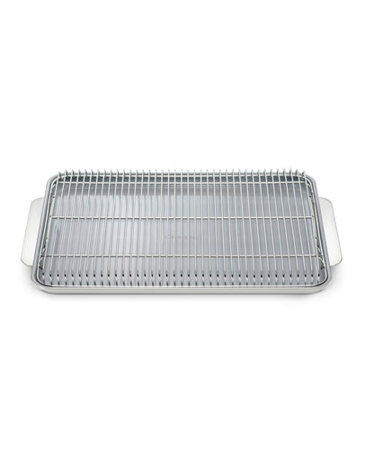 Caraway Non-Stick Ceramic Baking Sheet & Cooling Rack - Ceramic Coated - Non-Toxic, PTFE & PFOA Free - Perfect for Baking, Roasting, and More - Large (18" x 13") - Gray