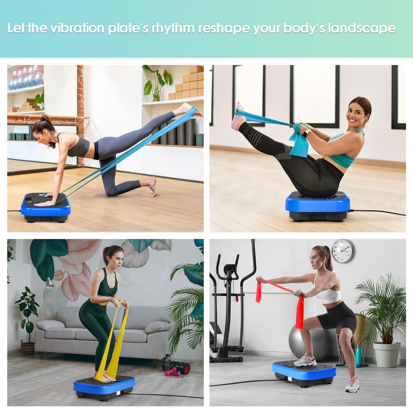 Vibration Plate Exercise Machine Shaking Board Machine for Weight Loss,SoftGym Power Vibration Plate 400 Lbs Capacity Full Whole Body Workout Vibration Platform,Waver Vibration Plate for Home Fitness