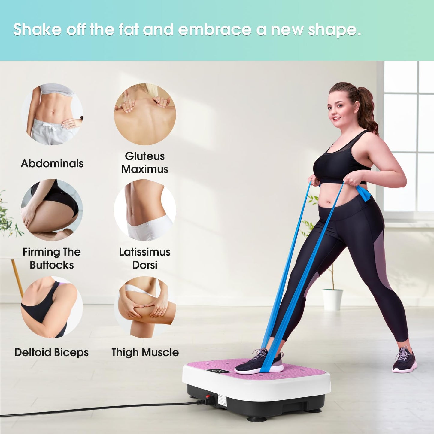 Vibration Plate Exercise Machine Shaking Board Machine for Weight Loss,SoftGym Power Vibration Plate 400 Lbs Capacity Full Whole Body Workout Vibration Platform,Waver Vibration Plate for Home Fitness