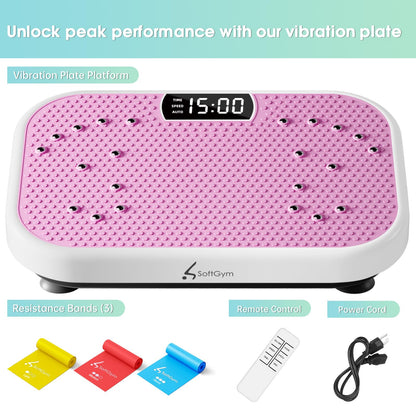 Vibration Plate Exercise Machine Shaking Board Machine for Weight Loss,SoftGym Power Vibration Plate 400 Lbs Capacity Full Whole Body Workout Vibration Platform,Waver Vibration Plate for Home Fitness