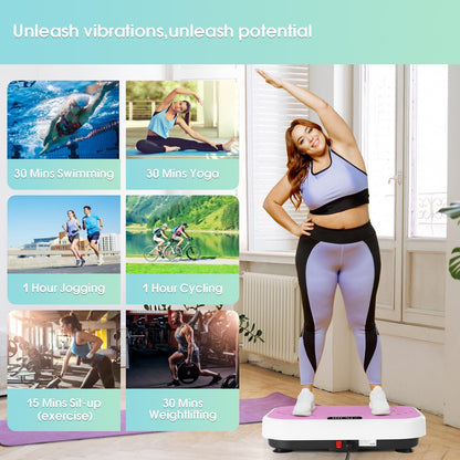 Vibration Plate Exercise Machine Shaking Board Machine for Weight Loss,SoftGym Power Vibration Plate 400 Lbs Capacity Full Whole Body Workout Vibration Platform,Waver Vibration Plate for Home Fitness