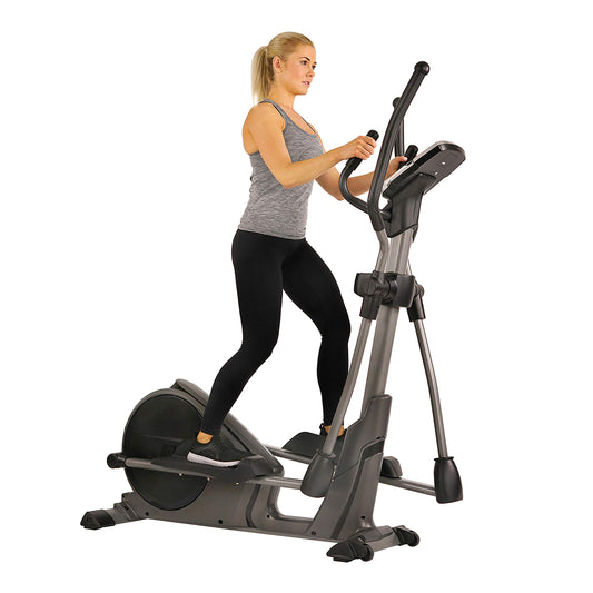 Sunny Health & Fitness Programmable Electro-Magnetic Elliptical Cross Trainer Exercise Machine, Full-Body Low-Impact Cardio Equipment with 24 Pre-Built Workout Modes and 330 lbs Capacity – SF-E3912