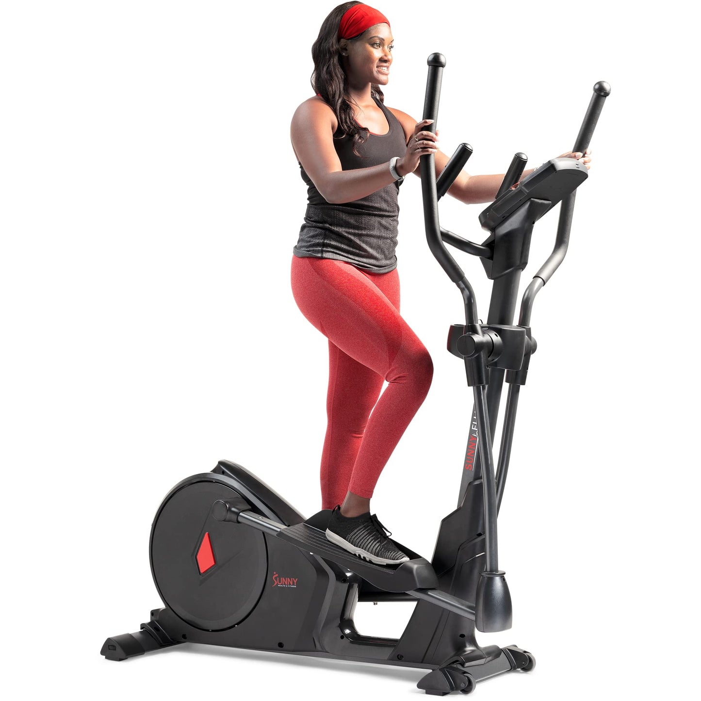 Sunny Health & Fitness Programmable Electro-Magnetic Elliptical Cross Trainer Exercise Machine, 24 Pre-Set Workout Modes for Full Body Training, Bluetooth Link w/Exclusive SunnyFit App–SF-E3912SSMART