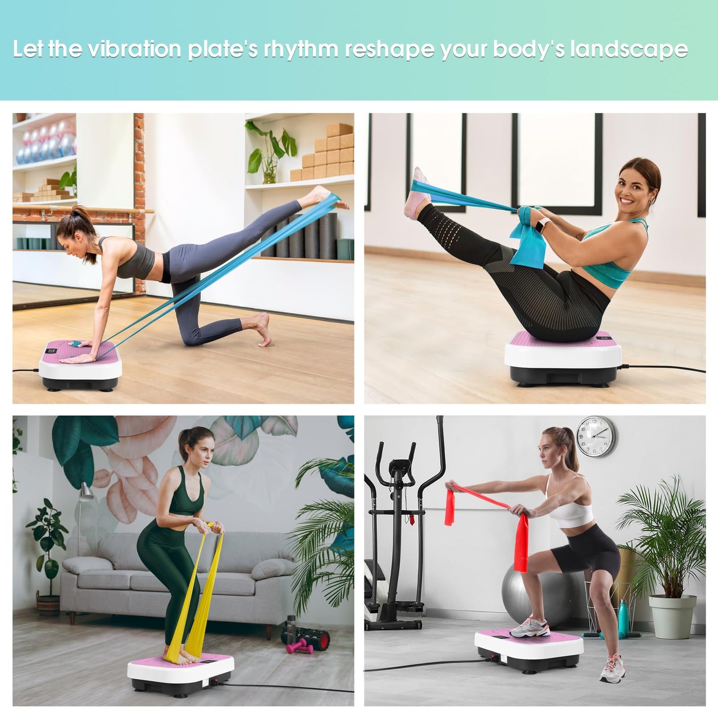 Vibration Plate Exercise Machine Shaking Board Machine for Weight Loss,SoftGym Power Vibration Plate 400 Lbs Capacity Full Whole Body Workout Vibration Platform,Waver Vibration Plate for Home Fitness