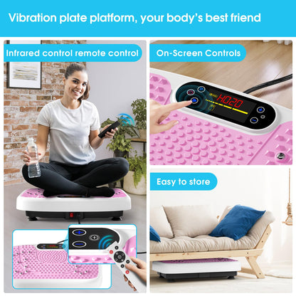 Vibration Plate Exercise Machine for Lymphatic Drainage Weight Loss,SoftGym Power Vibration Plate 300-400 Lbs Capacity Full Whole Body Workout Vibration Platform,Waver Vibration Plate for Home Fitness