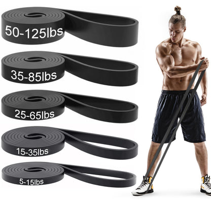 Pull Up Bands, Resistance Bands, Pull Up Assistance Bands Set for Men & Women, Exercise Workout Bands for Working Out, Body Stretching, Physical Therapy, Muscle Training - Black