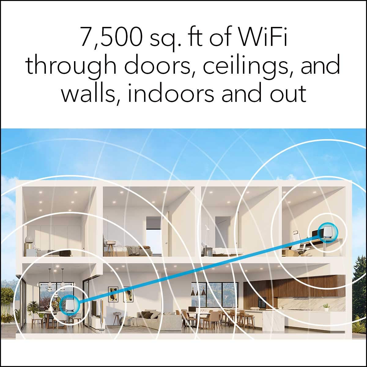 NETGEAR Orbi 970 Series Quad-Band WiFi 7 Mesh Network System (RBE973S), Router + 2 Satellite Extenders, Security Features, Up to 27Gbps, Covers Up to 10,000 sq. ft., 200 Devices, 10 Gig Internet Port