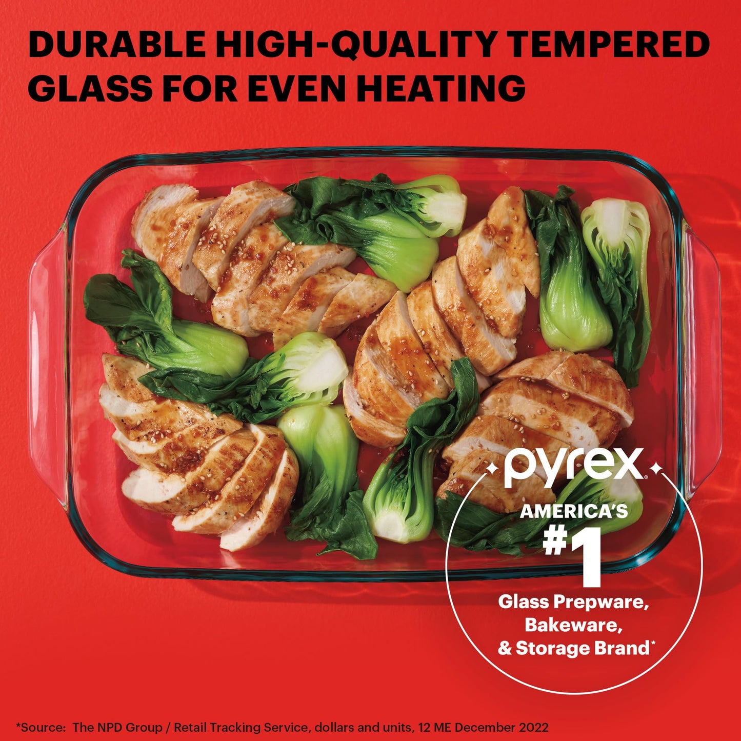 Pyrex Basics 3 QT Glass Baking Dish With Plastic Lid, Casserole Dish, Glass Food Container, Oven, Freezer And Microwave Safe, Clear Container