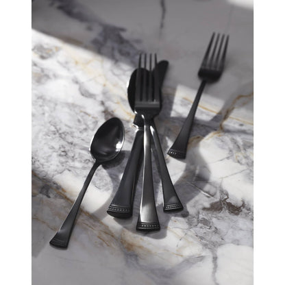 Lenox Portola Satin Black Piece Flatware Set, 20 Count, Metallic