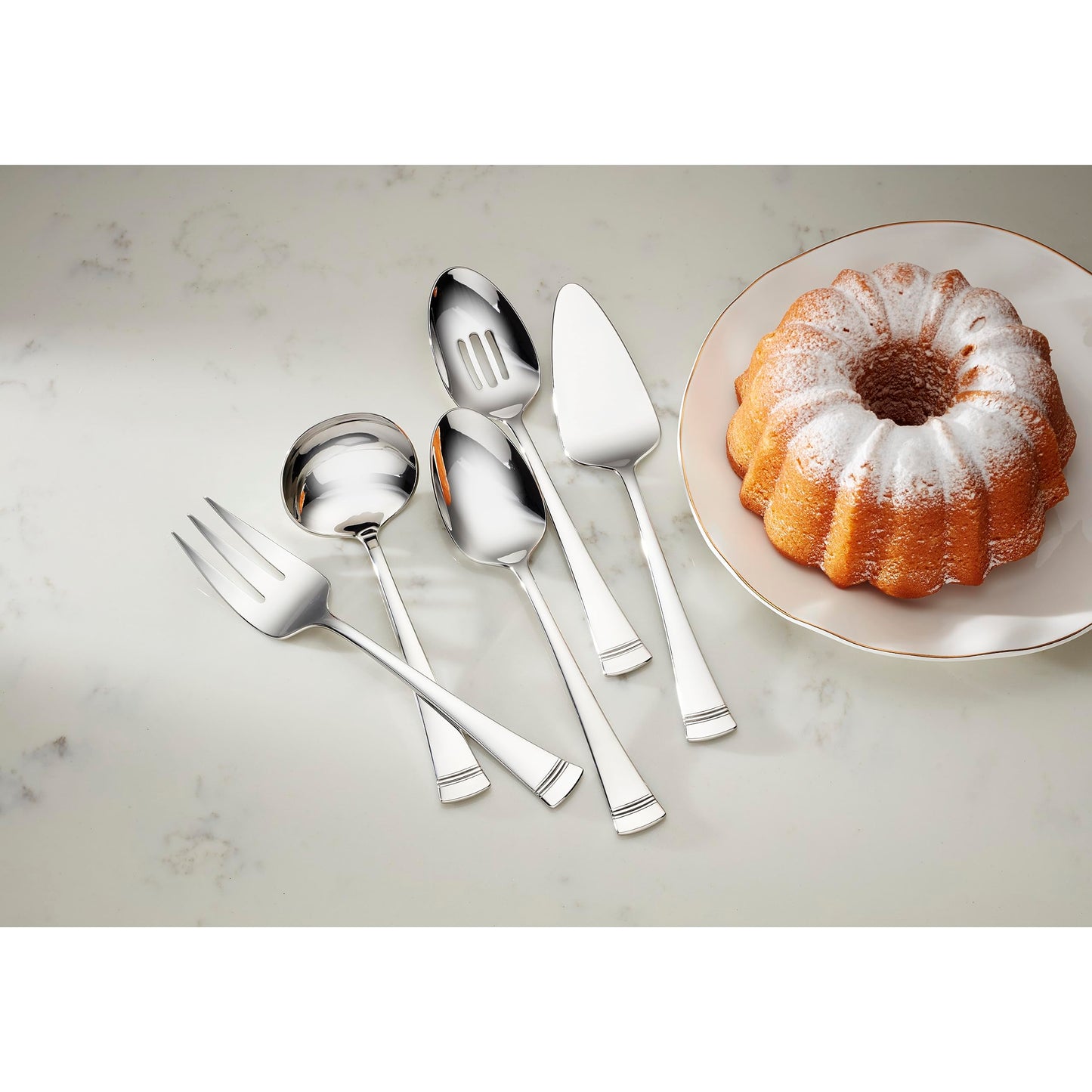 LENOX Portola 5-Piece Hostess Set, 5 Count, Metallic