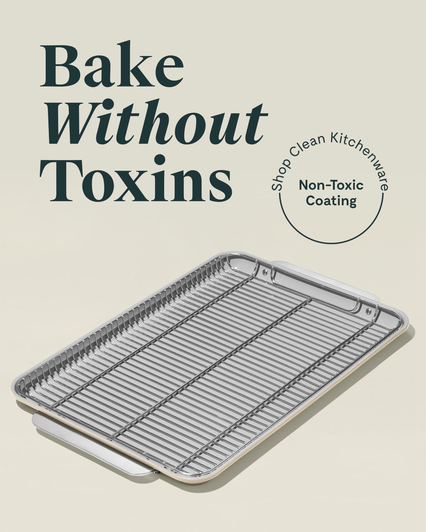 Caraway Non-Stick Ceramic Baking Sheet & Cooling Rack - Ceramic Coated - Non-Toxic, PTFE & PFOA Free - Perfect for Baking, Roasting, and More - Large (18" x 13") - Gray