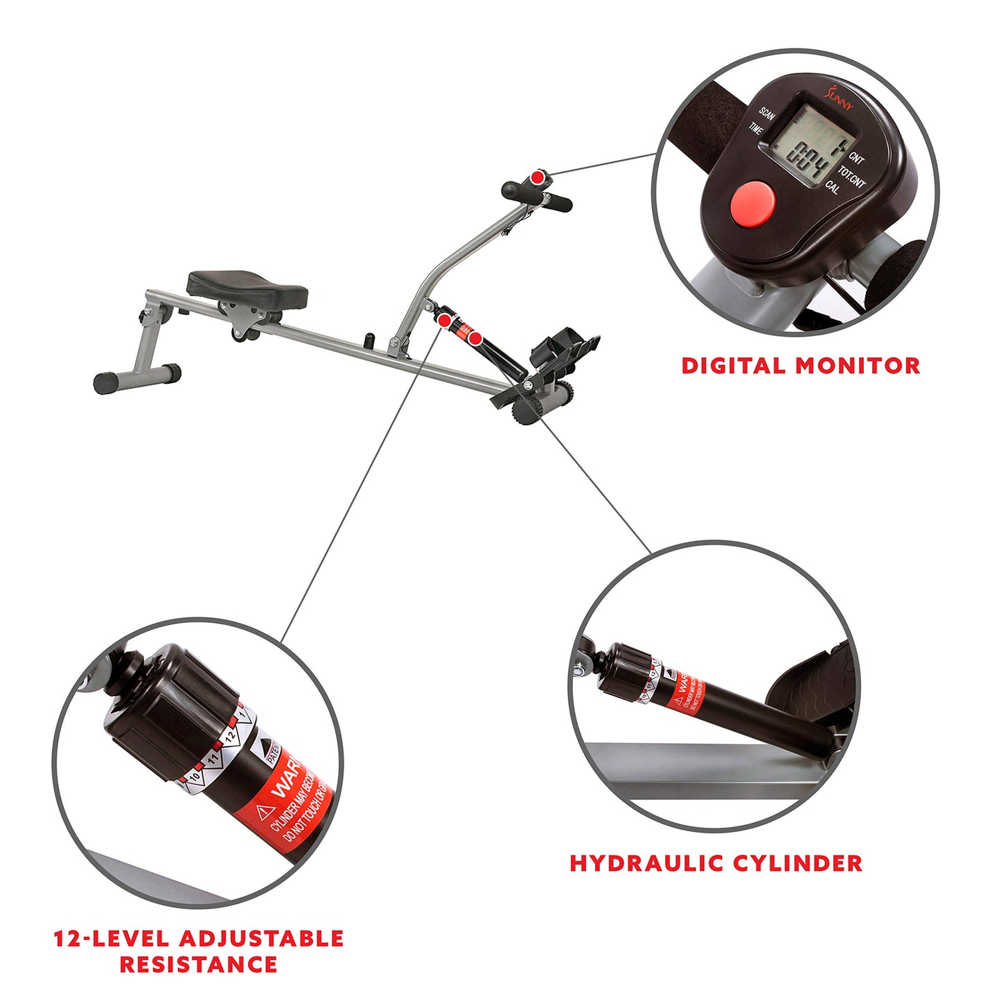 Sunny Health & Fitness SF-RW1205 Rowing Machine Rower