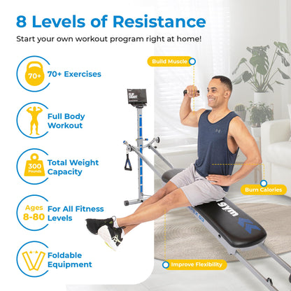 Total Gym Incline Weight Trainer Equipment APEX G3 w/ 8 Resistance Levels for Home Workout