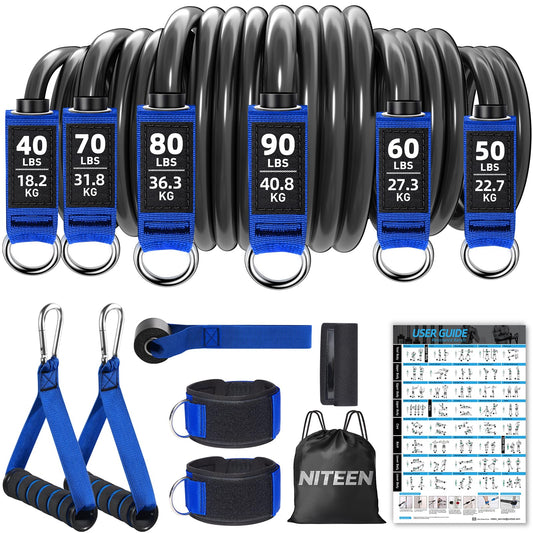 390lb Heavy Duty Resistance Bands Set for Home Workout Effective Exercise Bands for Full-Body Workout, Physical Therapy,Resistance Bands with Handles, Door Anchor, Legs Ankle Straps