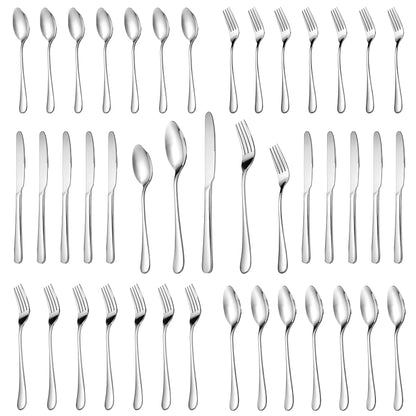 MUTNITT 30 Pcs Silverware Set Service for 6,Premium Stainless Steel Flatware Set,Mirror Polished Cutlery Utensil Set,Durable Kitchen Eating Tableware Set,Include Fork Knife Spoon Set,Dishwasher Safe