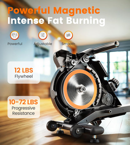 YOSUDA Magnetic Rowing Machine 350 LB Weight Capacity - Rower Machine for Home Use with LCD Monitor, Tablet Holder and Comfortable Seat Cushion-New Version