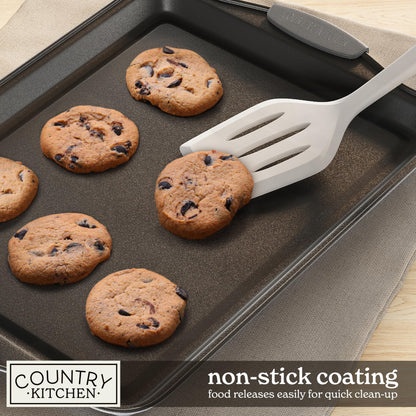 Country Kitchen Nonstick Stackable Bakeware Set - Durable, Easy Release Baking Set, Gray, 10 Pcs