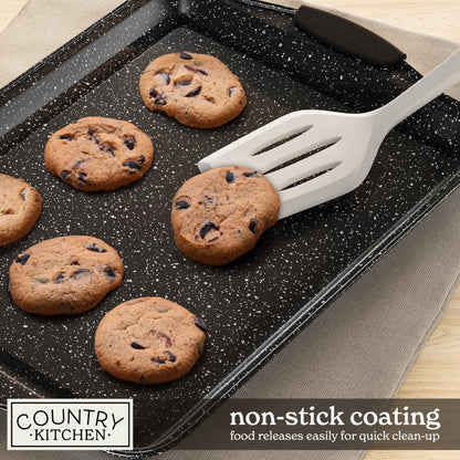 Country Kitchen Nonstick Stackable Bakeware Set - Durable, Easy Release Baking Set, Black, 10 Pcs