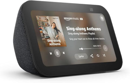 Amazon Echo Show 5 (newest model), Smart display with 2x the bass and clearer sound, Cloud Blue