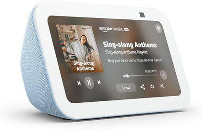 Amazon Echo Show 5 (newest model), Smart display with 2x the bass and clearer sound, Cloud Blue